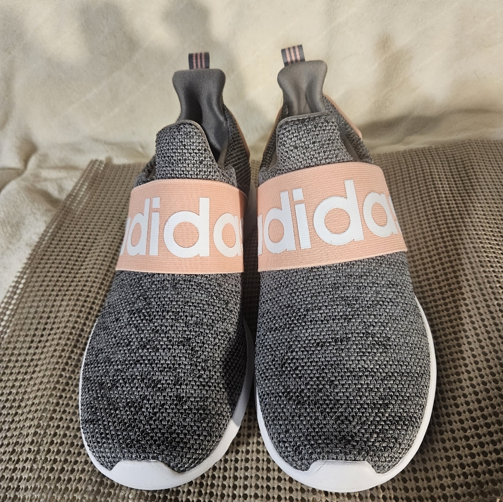 Adidas Gray and Pink Slip-On Sneakers Brand New With Tag Size 4.5 U.S.